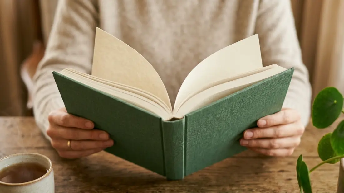 A hardcover keepsake book